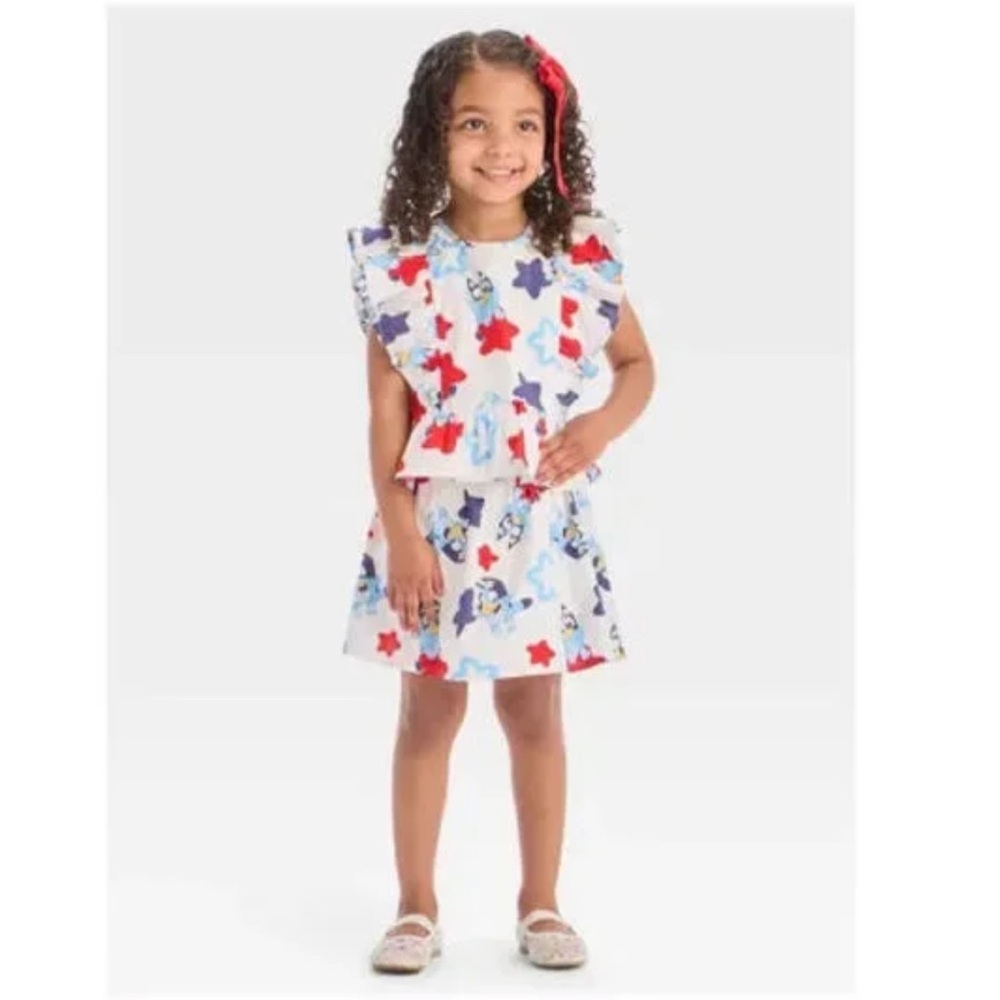 Toddler Girls 2 pc Skirt Set Outfit - Bluey